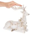 Dekoratívna figúrka sediaceho jeleňa s parohmi, 30 cm | Floristik24.sk