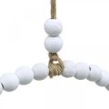 Floristik24 Prsteň s perlami, jar, ozdobný prsteň, svadobný, veniec na zavesenie biely Ø28cm 4ks