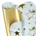Floristik24 Rondella manžeta vianočný motív biele zlato 60cm 50p