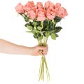 Umelé ružové kvety v kytici, dlhá stonka 62 cm, 12 kusov | Floristik24.sk