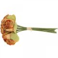 Floristik24 Parta ruží, hodvábne kvety, umelé ruže oranžové, starožitný vzhľad L23cm 8ks