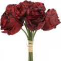 Floristik24 Umelé ruže červené, hodvábne kvety, zväzok ruží L23cm 8ks