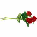 Floristik24 Červená ruža umelé ruže hodvábne kvety 3ks