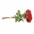 Floristik24 Ruža vo zväzku umelá červená 36cm 8ks