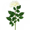 Floristik24 Hodvábny kvet, ruža na stonke, umelá rastlina krémovo biela, ružová L72cm Ø13cm
