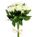Floristik24 Kytice z ruží biele L26cm 3ks