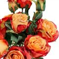 Floristik24 Kytica ruží umelé ruže hodvábne kvety oranžové 53cm zväzok