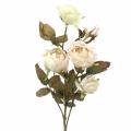 Floristik24 Konár ruže umelý krémový biely 76cm