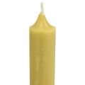 Floristik24 Rustikálne sviečky Vysoké svietniky farebné žlté 350/28mm 4ks