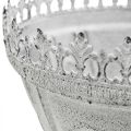 Floristik24 Ozdobná trofejná kovová dekoratívna miska biela s okrajom korunky V15cm