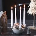 Svietnik so 4 objímkami, moderný adventný veniec, béžový, 15 cm | Floristik24.sk