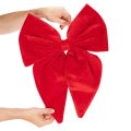 Dekoratívna mašľa v červenej farbe, veľká zamatová mašľa na okno alebo dvere, 50 cm | Floristik24.sk
