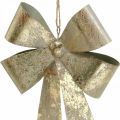 Floristik24 Kovové pútka, vianočné prívesky, adventná dekorácia zlatá, starožitný vzhľad V18cm Š12,5cm 2ks