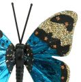 Floristik24 Motýľ modrý 7,5cm lesklý 4ks