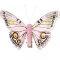 Floristik24 Deco motýle s klipom, motýle perie ružové 4,5-8cm 10b