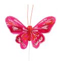 Floristik24 Motýlik 9,5cm ružový 12ks