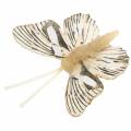 Floristik24 Deco motýľ s kovovým klipom príroda rozmanité V4,9cm/5,8cm/7,4cm 6ks