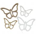 Floristik24 Drevený motýlik biely/natur 3cm - 4,5cm 48p