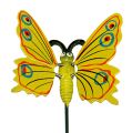 Floristik24 Motýľ na palici 8cm žltý