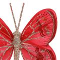 Floristik24 Motýle 7cm červené, sľuda 4ks