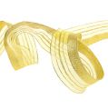 Floristik24 Ozdobná šnúra s lurexovými prúžkami zlatá 40mm 20m