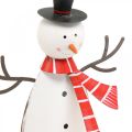 Floristik24 Vianočná dekorácia, snehuliak so šatkou, kovová dekorácia na zimu V33cm