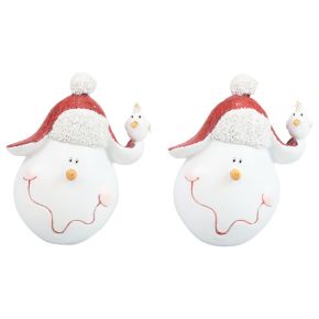 Floristik24 Stolová dekorácia Vianočná dekorácia snehuliak s klobúkom V13cm 2ks