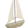 Floristik24 Dekoratívna drevená plachetnica, námorná dekorácia, dekoračná loď shabby chic, prírodné farby, biela V29cm L18cm