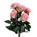 Floristik24 Hodvábne kvety ruža Ø7cm L37cm tmavoružová 6ks