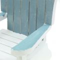 Floristik24 Dekoračná drevená stolička bielo-tyrkysovo-šedá V16cm