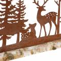 Floristik24 Silueta lesa s patinou zvieratiek na drevenom podstavci 57cm x 25cm