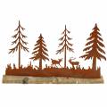 Floristik24 Silueta lesa s patinou zvieratiek na drevenom podstavci 30cm x 19cm