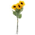 Floristik24 Umelé rastliny, umelé slnečnice umelé kvety žlté 74cm 3ks