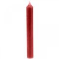 Floristik24 Tyčinková sviečka červená farba sviečky rubínovo červená 180mm/Ø21mm 6ks