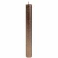 Floristik24 Kužeľové sviečky plnofarebná medená metalíza 34mm×240mm 4 ks