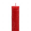 Floristik24 Tyčové sviečky farebné červené 34mm x 240mm 4ks