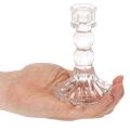 Priehľadný svietnik, klasický dizajn, dekorácia na stôl, 12 cm, 2 kusy | Floristik24.sk