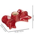 Červené svietniky v tvare mašle na kužeľovité sviečky s priemerom 11 cm, 2 kusy | Floristik24.sk