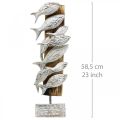 Floristik24 Dekoračná rybka stojaca drevená kŕdeľ rýb námorná dekorácia 59cm