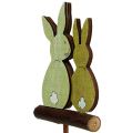 Floristik24 Palica drevený králik zelený 8cm 8ks