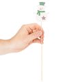 Drevené kolíky v tvare snehuliaka na kvetinové dekorácie, Vianoce, 31 cm, 12 kusov | Floristik24.sk