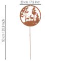 Záhradný kôl, hrdzavo sfarbený, okrúhly, silueta jeleňa, lesná dekorácia, 53 cm, 2 kusy | Floristik24.sk