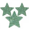 Floristik24 Bodová dekorácia Vianočné hviezdy rozptylové hviezdy zelené Ø4/5cm 40ks