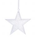 Floristik24 Hviezda na zavesenie plastové číre ozdoby na vianočný stromček 12cm 6ks