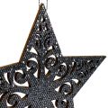 Floristik24 Vianočná hviezda s ornamentami strieborno šedá triedená 8cm - 12cm 9ks