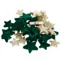 Floristik24 Hviezdne posypy mix zelené a zlaté vianočné 4cm/5cm 40p