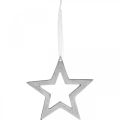 Floristik24 Hviezda na zavesenie strieborná hliníková vianočná dekorácia 15,5×15cm