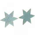 Floristik24 Ozdobné hviezdičky na ručné práce Mint samolepiaca penová guma 4cm 36 kusov
