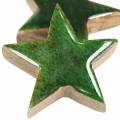 Floristik24 Vianočná hviezda mango zelená lakovaná 5cm 16p