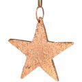 Floristik24 Medená hviezda na zavesenie, ozdoba na vianočný stromček, kovový prívesok 8×9cm 2ks